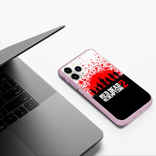 Чехол iPhone 11 Pro матовый RDR 2: Red Blood / 3D-Розовый – фото 3