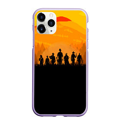 Чехол iPhone 11 Pro матовый Red Dead Redemption: Orange Sun, цвет: 3D-светло-сиреневый