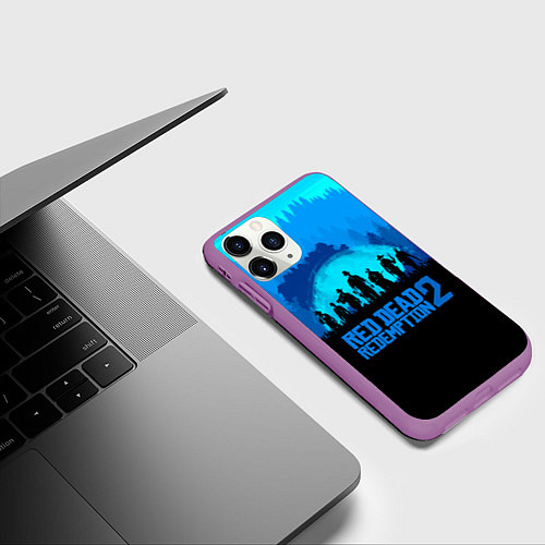 Чехол iPhone 11 Pro матовый RDR 2: Blue Style / 3D-Фиолетовый – фото 3