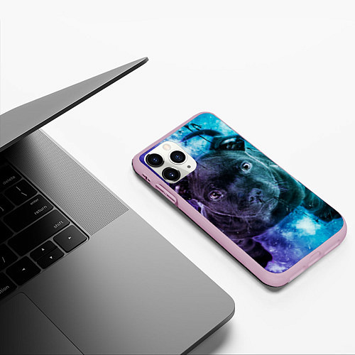 Чехол iPhone 11 Pro матовый Милый пёс / 3D-Розовый – фото 3