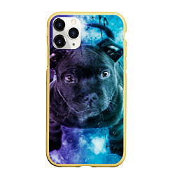 Чехол iPhone 11 Pro матовый Милый пёс, цвет: 3D-желтый