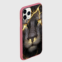 Чехол iPhone 11 Pro матовый Лев с молнией, цвет: 3D-малиновый — фото 2