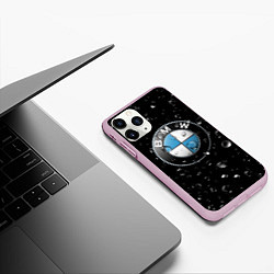 Чехол iPhone 11 Pro матовый BMW под Дождём, цвет: 3D-розовый — фото 2