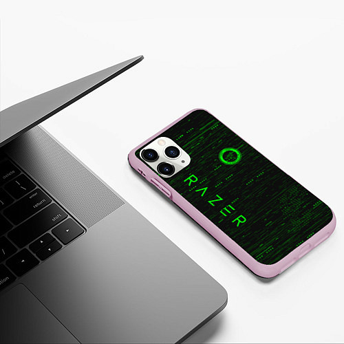 Чехол iPhone 11 Pro матовый RAZER / 3D-Розовый – фото 3