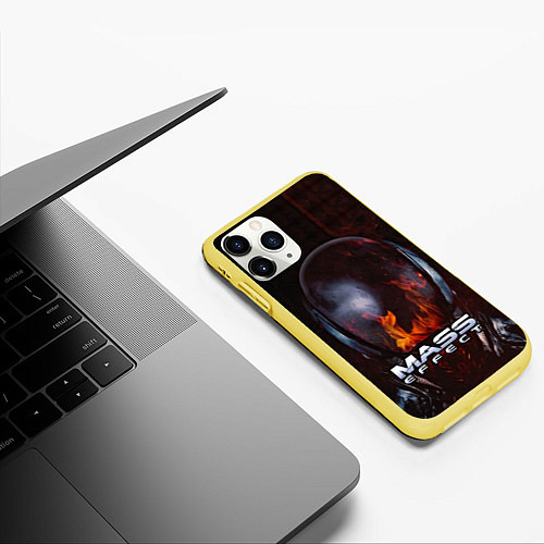 Чехол iPhone 11 Pro матовый Mass Effect / 3D-Желтый – фото 3