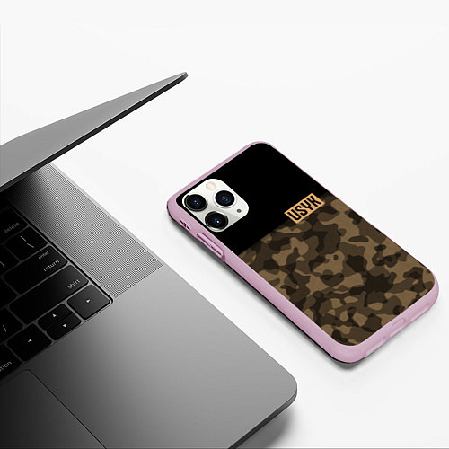 Чехол iPhone 11 Pro матовый USYK Camo / 3D-Розовый – фото 3