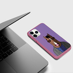 Чехол iPhone 11 Pro матовый Конь БоДжек, цвет: 3D-малиновый — фото 2