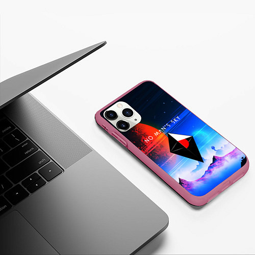Чехол iPhone 11 Pro матовый No Man's Sky: Galaxy / 3D-Малиновый – фото 3