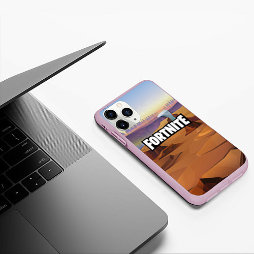 Чехол iPhone 11 Pro матовый Fortnite: Dust View / 3D-Розовый – фото 3