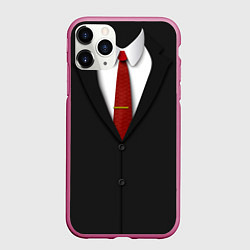 Чехол iPhone 11 Pro матовый Агент 47, цвет: 3D-малиновый