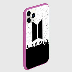 Чехол iPhone 11 Pro матовый BTS: Black Stars, цвет: 3D-фиолетовый — фото 2
