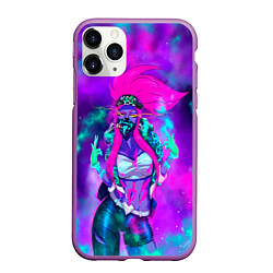 Чехол iPhone 11 Pro матовый Akali KDA, цвет: 3D-фиолетовый