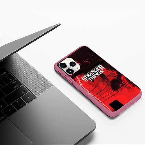 Чехол iPhone 11 Pro матовый Stranger Things: Red Dream / 3D-Малиновый – фото 3