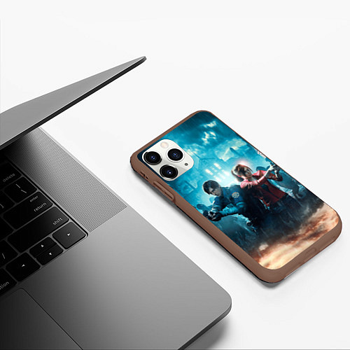 Чехол iPhone 11 Pro матовый Resident Evil 2 / 3D-Коричневый – фото 3