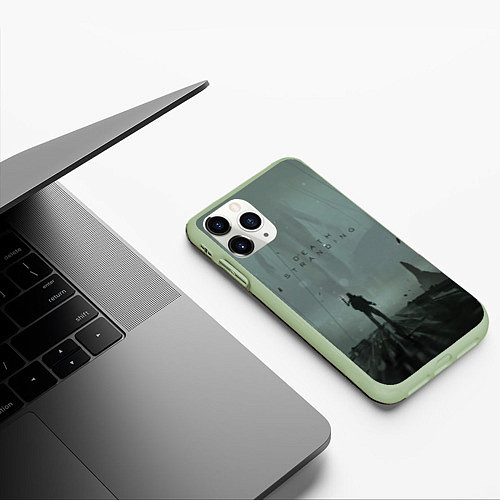 Чехол iPhone 11 Pro матовый Death Stranding / 3D-Салатовый – фото 3