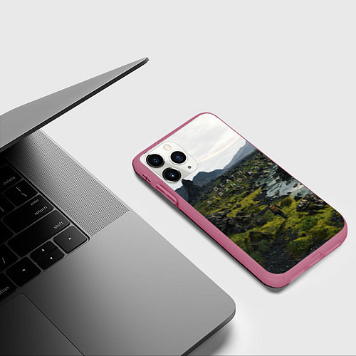 Чехол iPhone 11 Pro матовый Death Stranding: Green World / 3D-Малиновый – фото 3