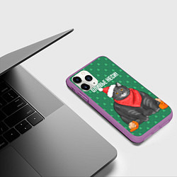 Чехол iPhone 11 Pro матовый Оливье неси, цвет: 3D-фиолетовый — фото 2