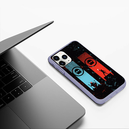 Чехол iPhone 11 Pro матовый Twenty One Pilots: Tear In My Heart / 3D-Светло-сиреневый – фото 3