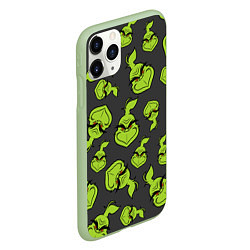 Чехол iPhone 11 Pro матовый The Grinch, цвет: 3D-салатовый — фото 2