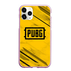 Чехол iPhone 11 Pro матовый PUBG: Yellow Trace, цвет: 3D-розовый