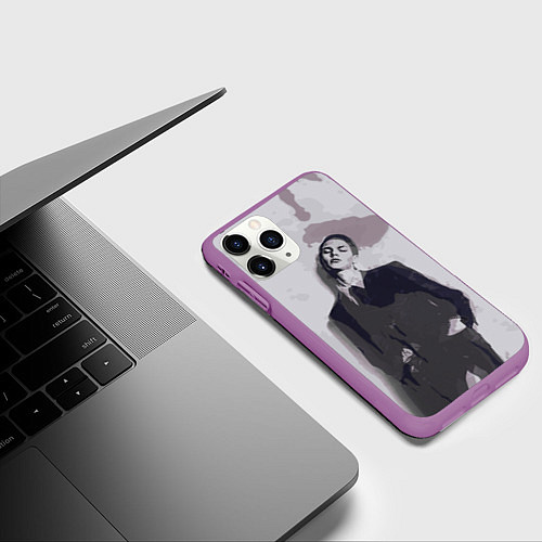 Чехол iPhone 11 Pro матовый Тима Белорусских / 3D-Фиолетовый – фото 3
