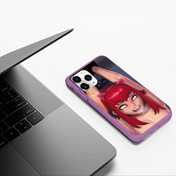 Чехол iPhone 11 Pro матовый Ahegao, цвет: 3D-фиолетовый — фото 2