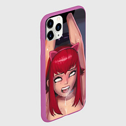 Чехол iPhone 11 Pro матовый Ahegao, цвет: 3D-фиолетовый — фото 2