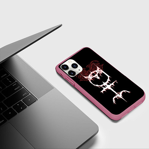 Чехол iPhone 11 Pro матовый Ghostemane sign / 3D-Малиновый – фото 3