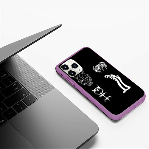 Чехол iPhone 11 Pro матовый Ghostemane: Mercury Sign / 3D-Фиолетовый – фото 3