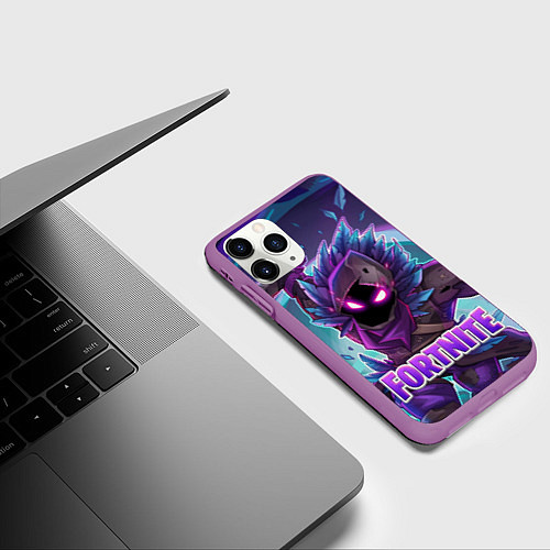 Чехол iPhone 11 Pro матовый Fortnite / 3D-Фиолетовый – фото 3