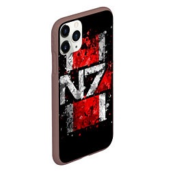 Чехол iPhone 11 Pro матовый Mass Effect N7, цвет: 3D-коричневый — фото 2