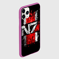 Чехол iPhone 11 Pro матовый Mass Effect N7, цвет: 3D-фиолетовый — фото 2