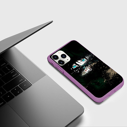 Чехол iPhone 11 Pro матовый Бездомный Бог / 3D-Фиолетовый – фото 3