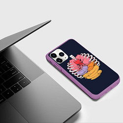 Чехол iPhone 11 Pro матовый Внутри меня котики, цвет: 3D-фиолетовый — фото 2