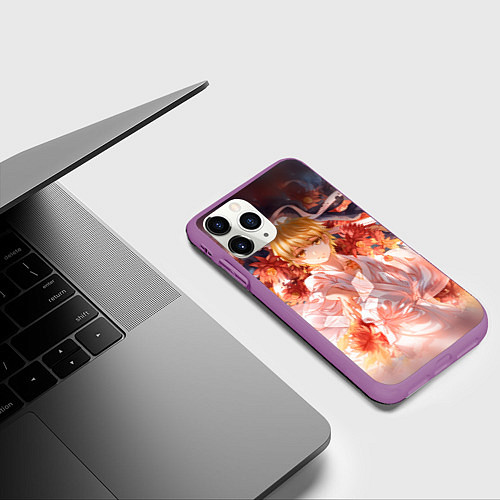 Чехол iPhone 11 Pro матовый Бездомный Бог / 3D-Фиолетовый – фото 3