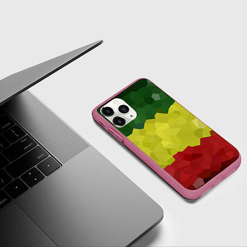 Чехол iPhone 11 Pro матовый Эфиопия / 3D-Малиновый – фото 3