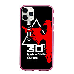 Чехол iPhone 11 Pro матовый 30 Seconds to Mars, цвет: 3D-малиновый