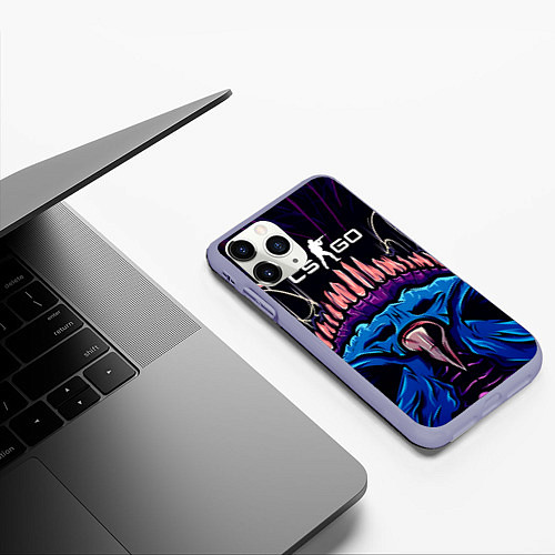 Чехол iPhone 11 Pro матовый CS:GO Hyper Beast Skin / 3D-Светло-сиреневый – фото 3