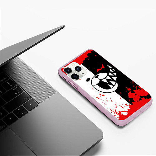 Чехол iPhone 11 Pro матовый MONOKUMA Blood / 3D-Розовый – фото 3