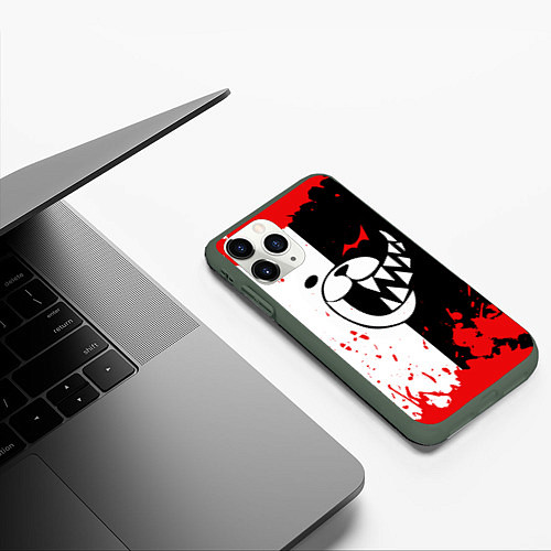 Чехол iPhone 11 Pro матовый MONOKUMA Blood / 3D-Темно-зеленый – фото 3