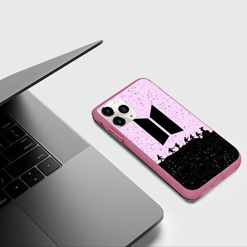 Чехол iPhone 11 Pro матовый Bangtan Boys / 3D-Малиновый – фото 3