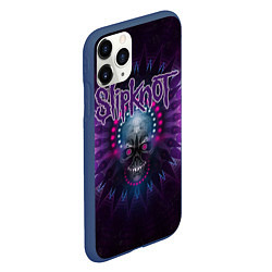 Чехол iPhone 11 Pro матовый Slipknot: Neon Skull, цвет: 3D-тёмно-синий — фото 2