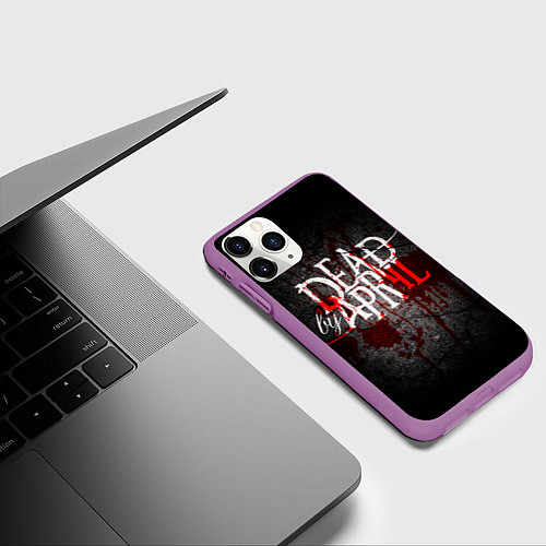 Чехол iPhone 11 Pro матовый Dead by April / 3D-Фиолетовый – фото 3