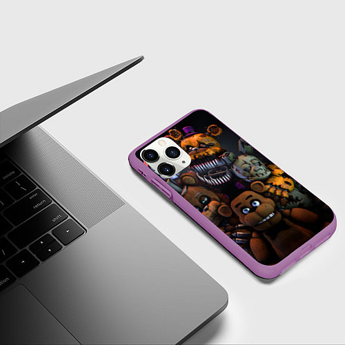 Чехол iPhone 11 Pro матовый Five Nights at Freddy's / 3D-Фиолетовый – фото 3