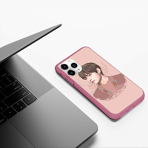 Чехол iPhone 11 Pro матовый Kim Taehyung / 3D-Малиновый – фото 3