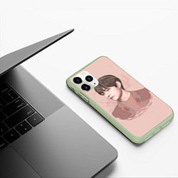 Чехол iPhone 11 Pro матовый Kim Taehyung, цвет: 3D-салатовый — фото 2