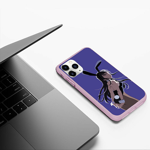 Чехол iPhone 11 Pro матовый Senpai Girl / 3D-Розовый – фото 3