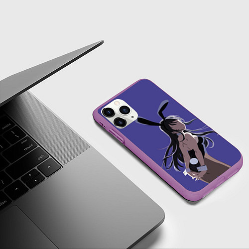 Чехол iPhone 11 Pro матовый Senpai Girl / 3D-Фиолетовый – фото 3