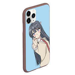 Чехол iPhone 11 Pro матовый Seishun Buta, цвет: 3D-коричневый — фото 2