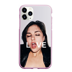 Чехол iPhone 11 Pro матовый Sasha Grey: LOVE, цвет: 3D-розовый